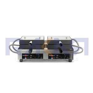 Double 4x6 Fruit waffle maker, 180° opening