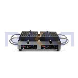 Double 4x6 Liège Paty waffle maker, 180° opening