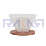 V60 سرامیکی برند Ebano پایه چوبی سفید