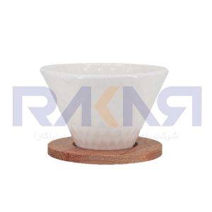 V60 سرامیکی برند Ebano پایه چوبی سفید