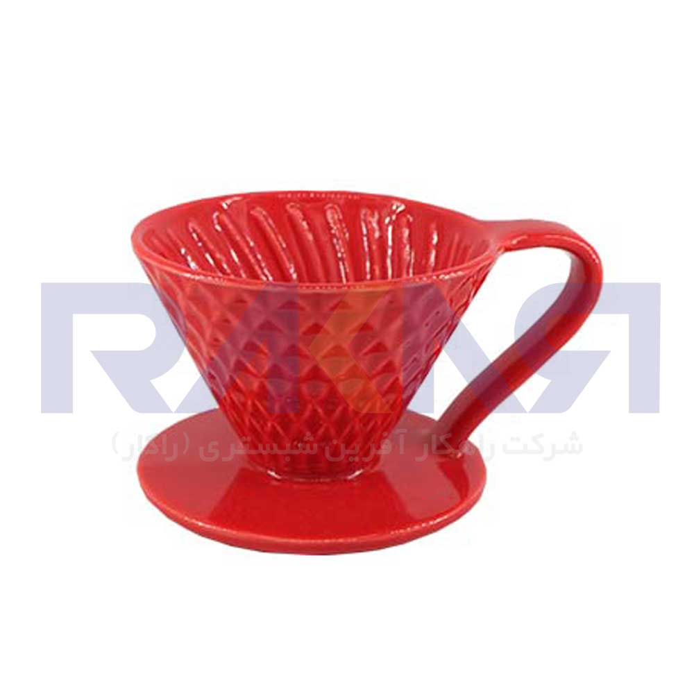 قهوه ساز v60 سرامیکی Mojae قرمز یک فنجان
