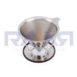 قهوه ساز فیلتری v60 استیل پایه دار ۲نفره