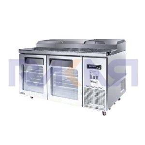 یخچال تاپینگ پیتزا استیل در شیشه ای