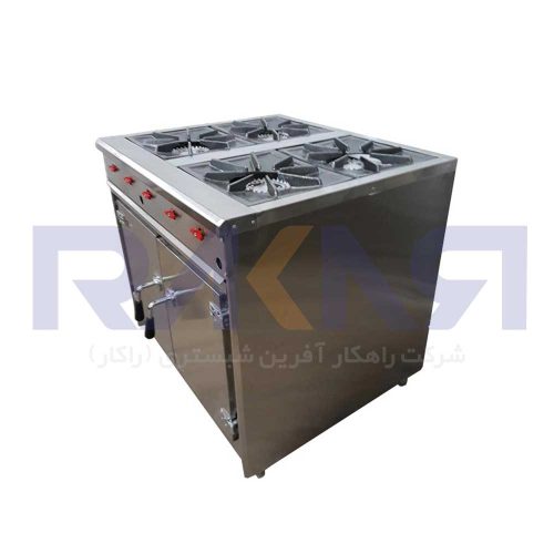 اجاق چهار شعله فردار تمام استیل راکار