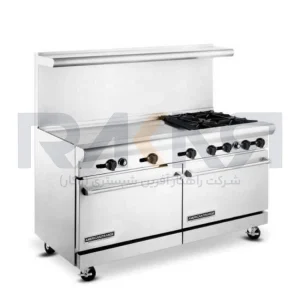 اجاق گاز 4 شعله 2 فر با shelf آمریکن رنج