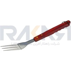 انبر باربیکیو چنگال دسته چوبی بلند مدل HY231891