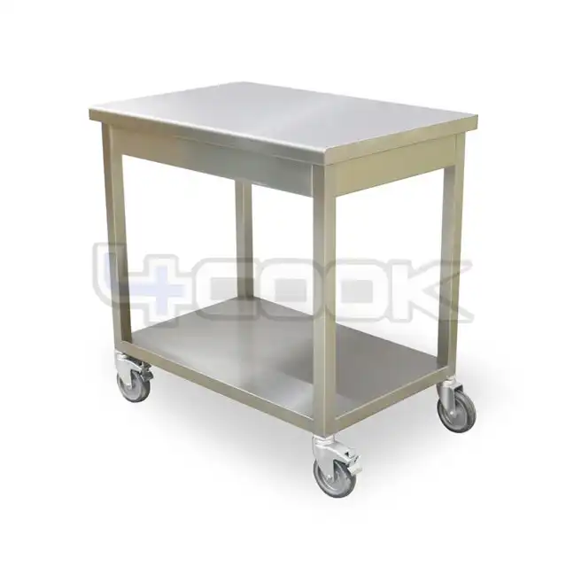 میزکار تمام استیل چرخ‌دار