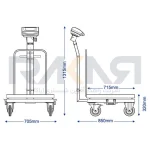 باسکول ۵۰۰ کیلویی چرخ‌دار محک
