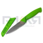 چاقو دسته پلاستیکی غلاف دار سبز