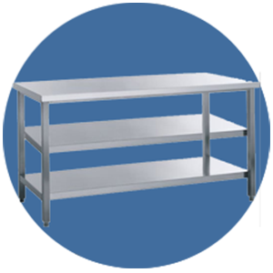 میز کار با کفی و طبقه وسط