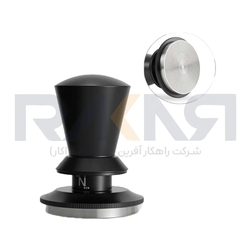 MUVNA Black Height Adjustable Spring Coffee Temper تمپر قهوه فنری با تنظیم ارتفاع مشکی MUVNA