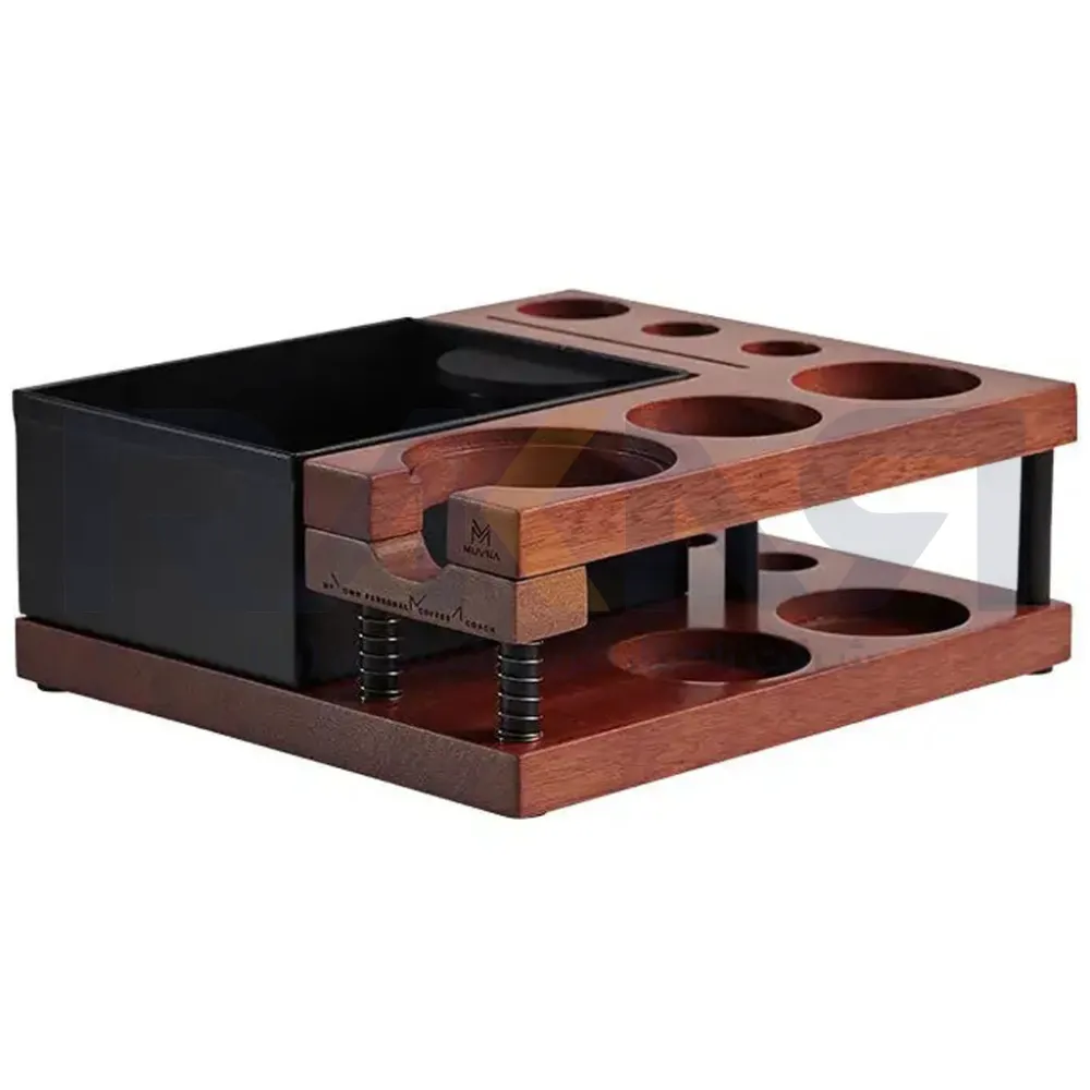 استند پرتافیلتر و ناک باکس چوب گردو با پایه فلزی دو طبقه MUVNA