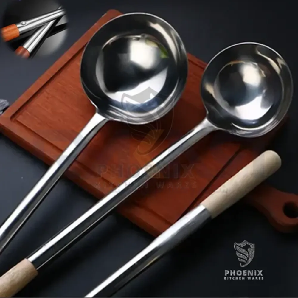 ملاقه استیل دسته چوبی فونیکس PHOENIX