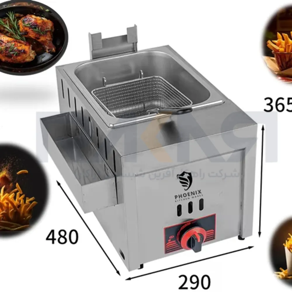 سرخ کن گازی تک لگن 6 لیتر فونیکس PHOENIX