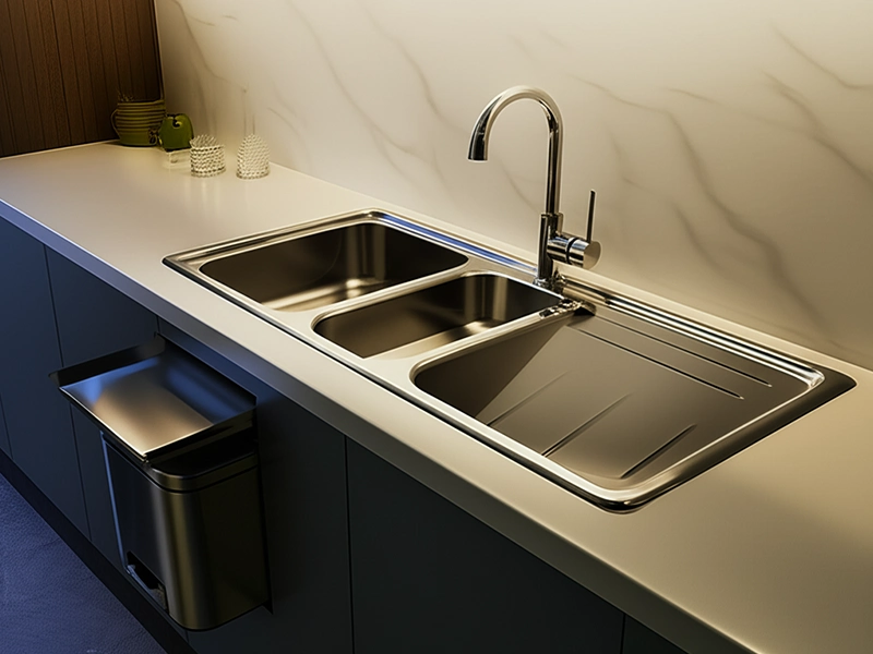 سینک سه خانه استیل با سطل زباله؛ ابعاد استاندارد و قیمت ۱۴۰۴ سینک سه خانه استیل با سطل زباله