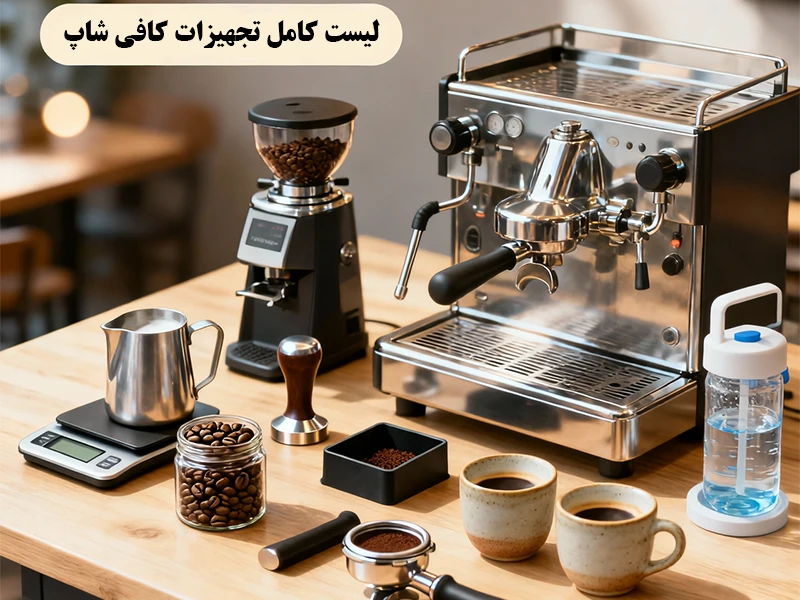 لیست کامل تجهیزات کافی شاپ