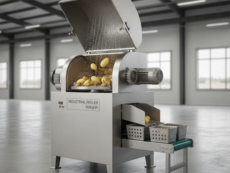 پوست کن صنعتی سیب زمینی ۳۰۰ کیلویی؛ برآورد جامع مصرف آب و برق پوست کن صنعتی