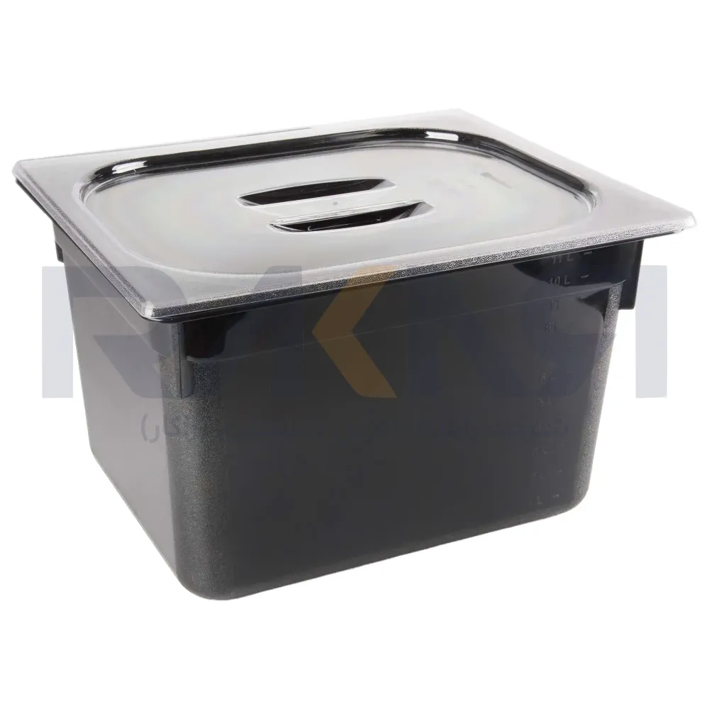 1_2 polycarbonate bain-marie depth 20 black with lid بن ماری ۱/۲ پلی کربنات عمق ۲۰ مشکی به همراه درب