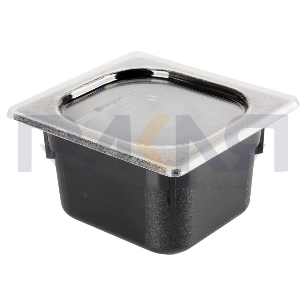 1_6 polycarbonate bain-marie depth 10 black with lid بن ماری ۱/۶ پلی کربنات عمق ۱۰ مشکی به همراه درب