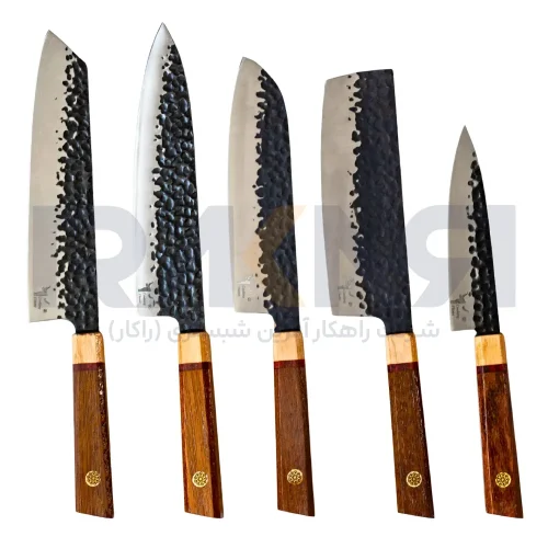 سرویس 5 پارچه چاقو سر آشپز فولادی