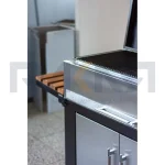 باربیکیو ۷۵ سانت ذغالی نما استیل درب تخت