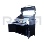 باربیکیو ۱۱۰ سانت تمام کباب پز بالا استیل کابین نما استیل