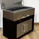 باربیکیو ۱۱۰ سانت ذغالی نما استیل درب تخت