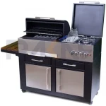 باربیکیو ۱۱۰ سانت نما استیل درب نیم هلال