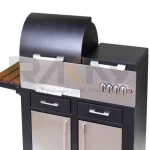 باربیکیو ۱۱۰ سانت نما استیل درب نیم هلال