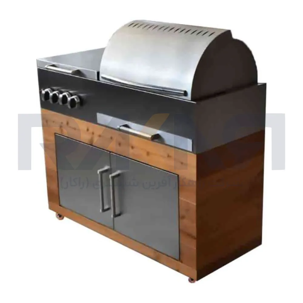 باربیکیو ۱۱۰ سانت استیل ترموود درب نیم هلال عرض ۵۰