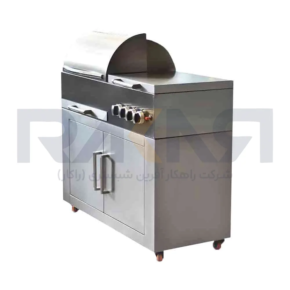 باربیکیو ۱۱۰ کامل استیل درب نیم هلال عرض ۵۰