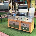 باربیکیو ۱۶۰ سانت شعله، سینک دار تمام استیل ترموود عرض ۶۰