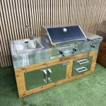 باربیکیو ۱۶۰ سانت شعله، سینک دار تمام استیل ترموود