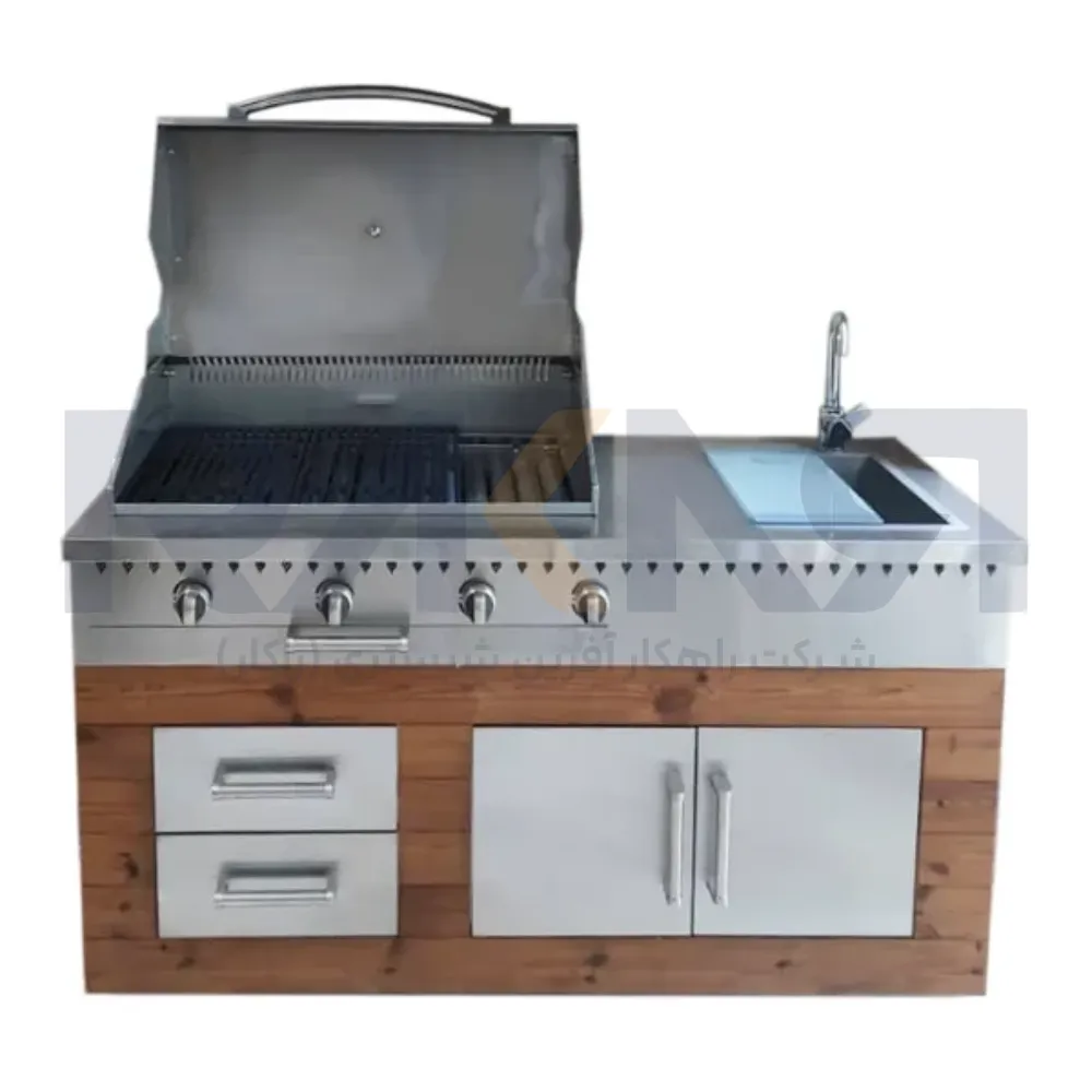 باربیکیو ۱۶۰ سانت سینک دار، استیل ترموود عرض ۶۰