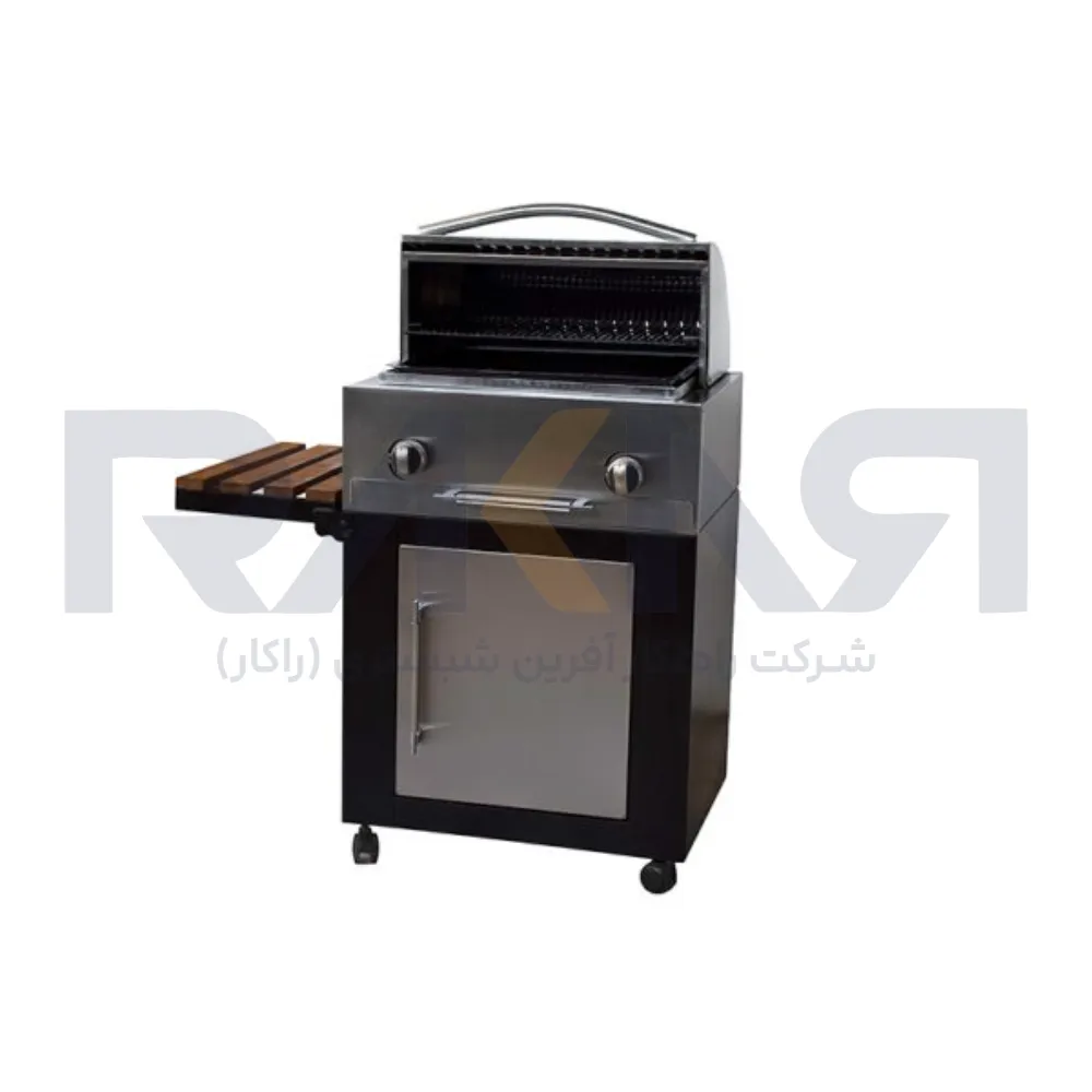 Barbecue 62 cm steel facade half-moon door width 50 باربیکیو ۶۲ سانت نما استیل درب نیم هلال عرض ۵۰