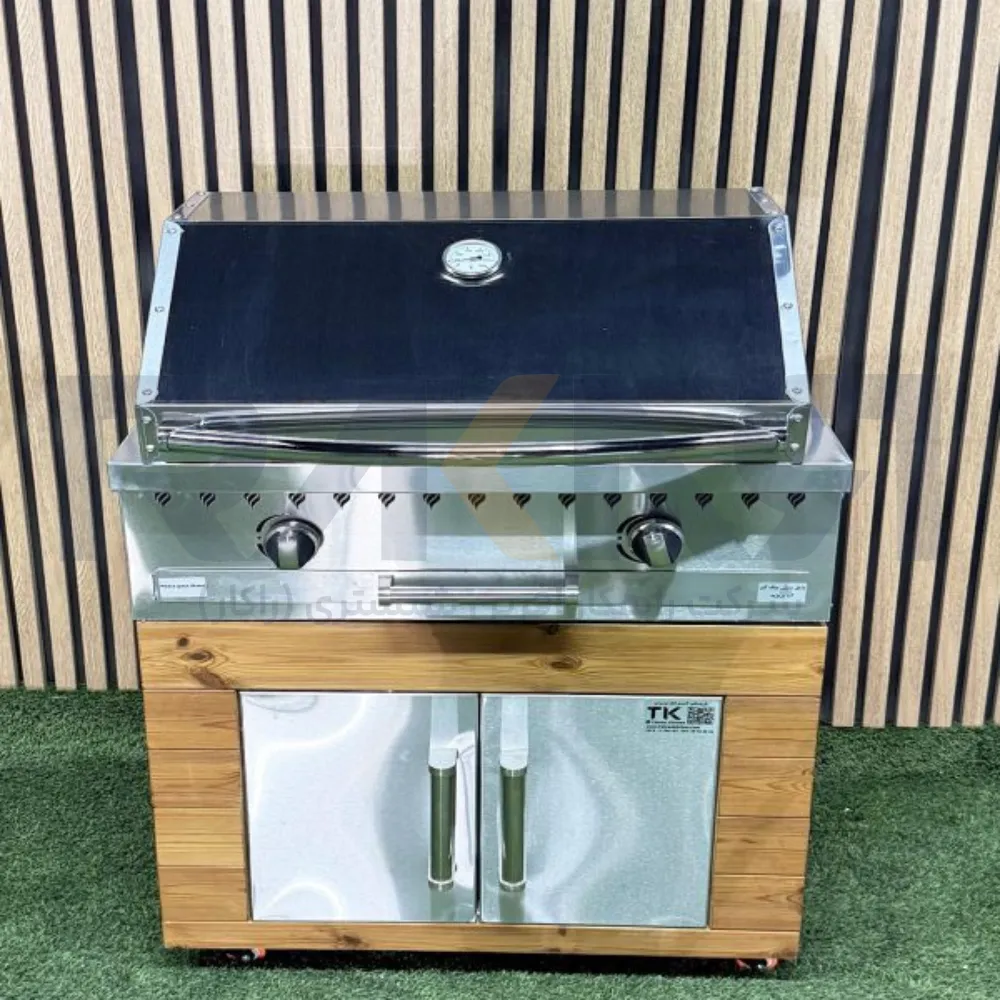 Barbecue 75 cm, all steel Thermowood grill width 60 باربیکیو ۷۵ سانت تمام کباب پز استیل ترموود عرض ۶۰