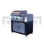 باربیکیو ۹۲ سانت شعله دار بالا استیل کابین نما استیل عرض ۶۰