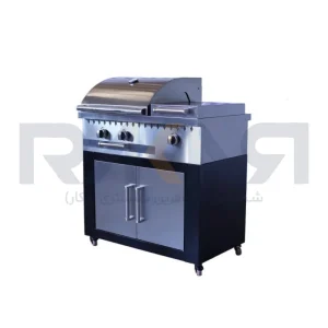 باربیکیو ۹۲ سانت شعله دار بالا استیل کابین نما استیل عرض ۶۰