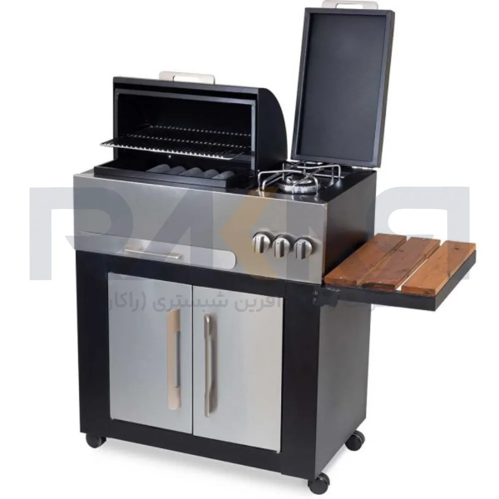 Barbecue 92 cm steel facade half-moon door width 50 باربیکیو ۹۲ سانت نما استیل درب نیم هلال عرض ۵۰