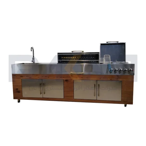 باربیکیو آیلند ۲۵۰ سانت استیل ترموود درب نیم هلال عرض ۵۰