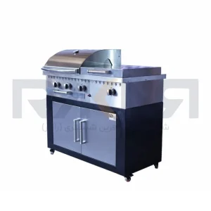 باربیکیو ۱۱۰ سانت کامل ، بالا استیل و کابین نما استیل عرض ۶۰