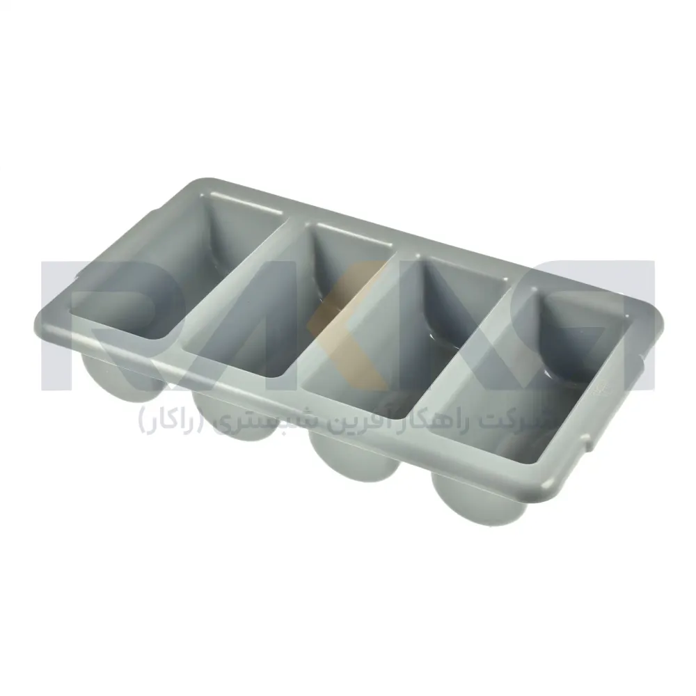 جای قاشق‌چنگال پلاستیکی ۳۲.۵×۵۲.۵ سانتیمتری طوسی