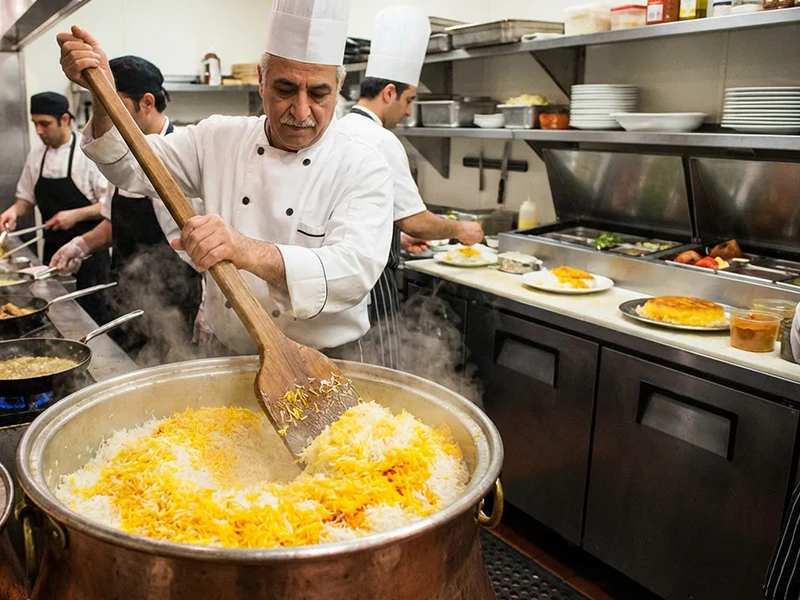 آموزش پخت برنج رستورانی