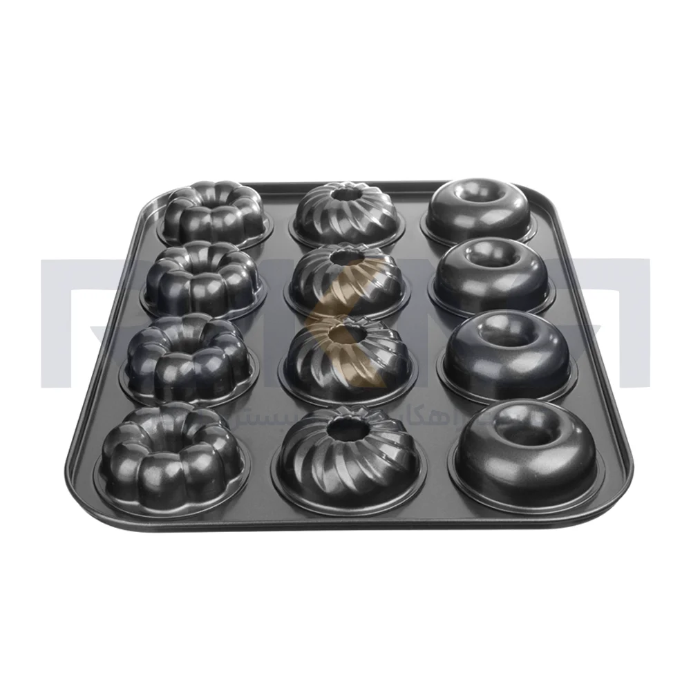 12-piece patterned donut mold قالب دونات طرح دار 12 تایی