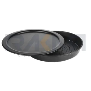 قالب پیتزا آمریکایی آلومینیومی روکش تفلون پانچ ۳۸ سانتیمتری همراه با در کیچن تک