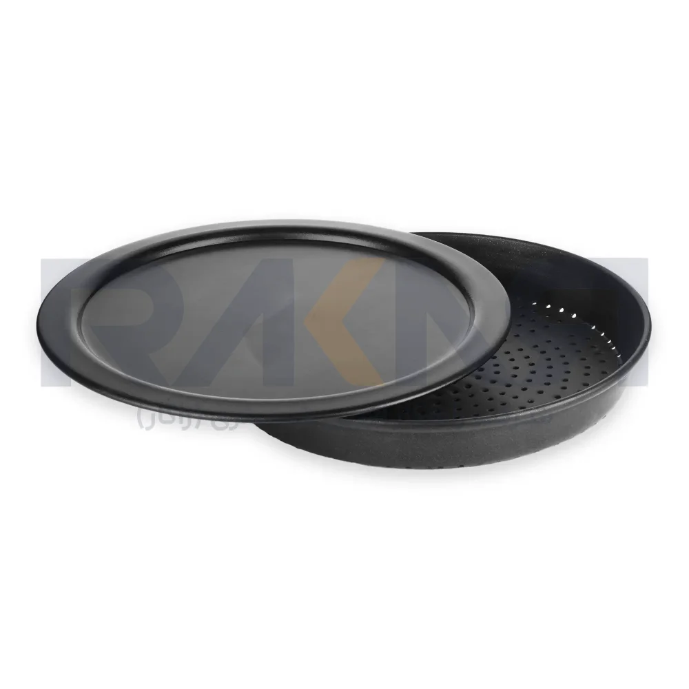 American pizza pan Teflon coated 23 cm punch with lid KitchenTek قالب پیتزا آمریکایی آلومینیومی روکش تفلون پانچ ۲۳ سانتیمتری همراه با درب کیچن تک