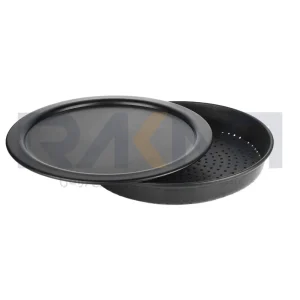 قالب پیتزا آمریکایی آلومینیومی روکش تفلون پانچ ۲۹ سانتیمتری همراه با درب کیچن تک