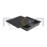 قالب پیتزا آمریکایی آلومینیومی روکش تفلون ۲۱ سانتیمتری همراه با درب کیچن تک