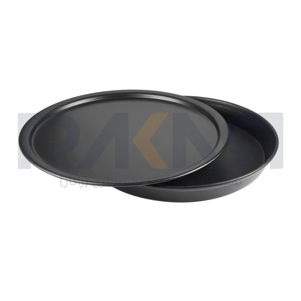 قالب پیتزا آمریکایی آلومینیومی روکش تفلون ۱۴ سانتیمتری همراه با درب کیچن تک