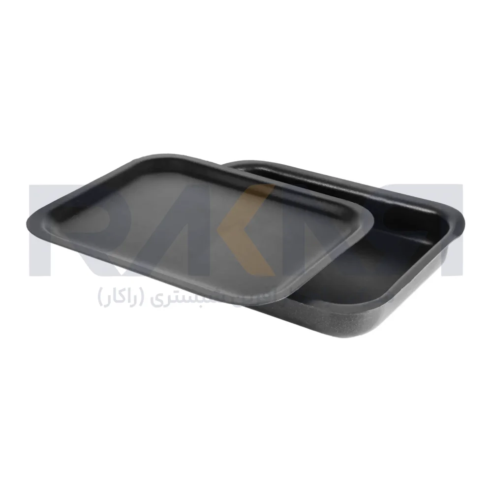 Teflon-coated aluminum American pizza pan 24x18 cm with lid Kitchen Tek قالب پیتزا آمریکایی آلومینیومی روکش تفلون ۲۴x۱۸ سانتیمتری همراه با درب کیچن تک
